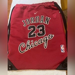 Vintage Jordan #23 Jersey Backpack Nike Chicago Bulls Drawstring Side Zipper